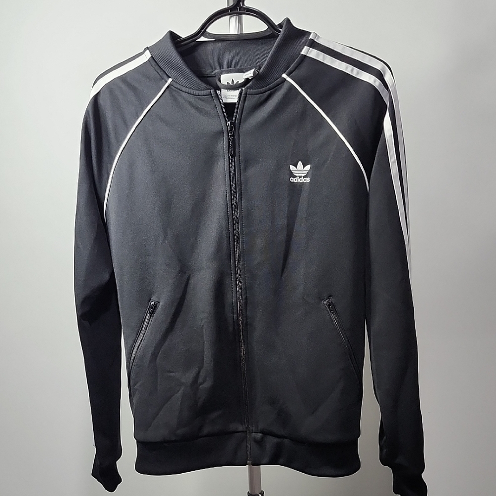 Adidas❣️Black Jacket with White Accents